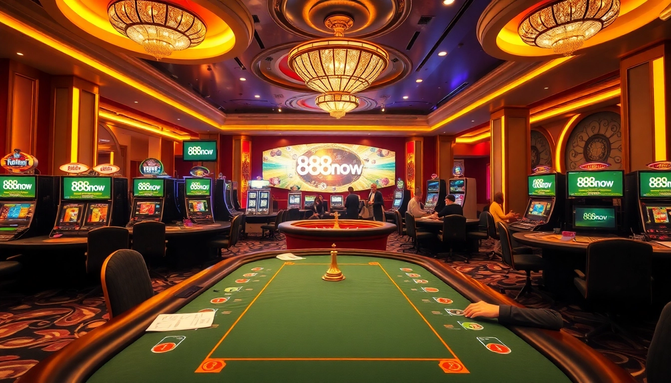 Players enjoy an exhilarating gambling experience at 888now's vibrant casino.