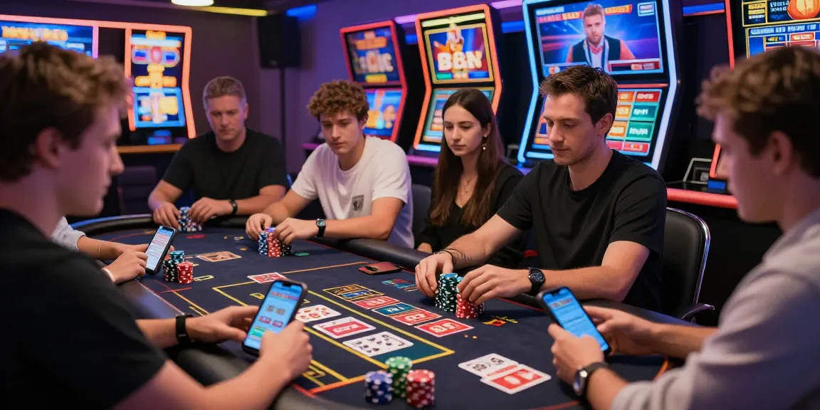 Online gambling scene with players engaging in betting activities on 123b platforms, showcasing vibrant graphics and competitive atmosphere.