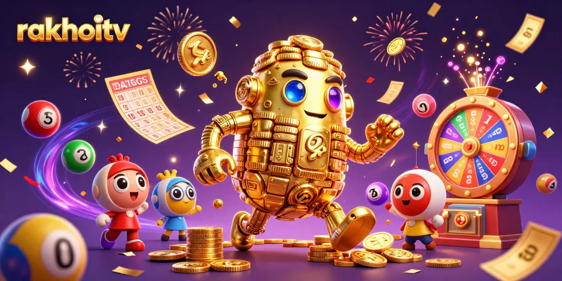 Experience the thrill of gambling with rakhoitv's vibrant cartoon illustration of a dynamic golden golem.