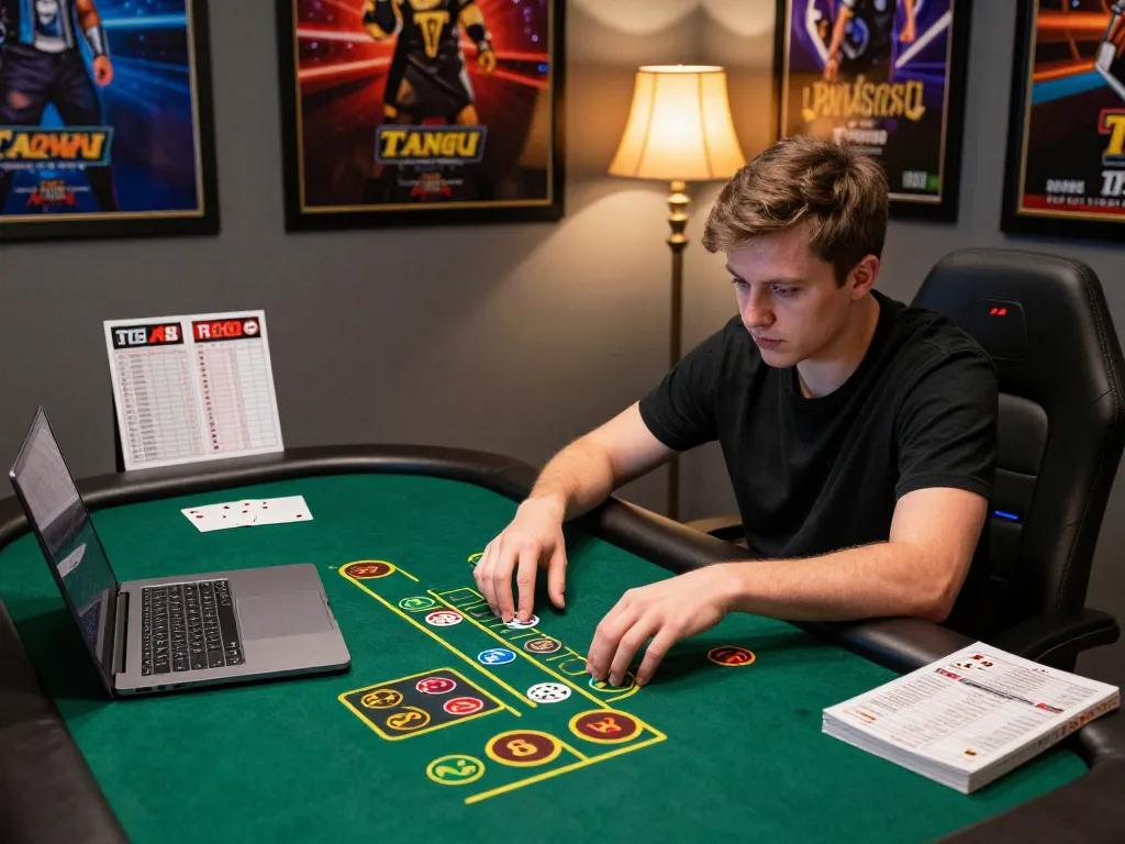 Player engaging with live dealer blackjack on a laptop, highlighting TG88's strategic betting atmosphere