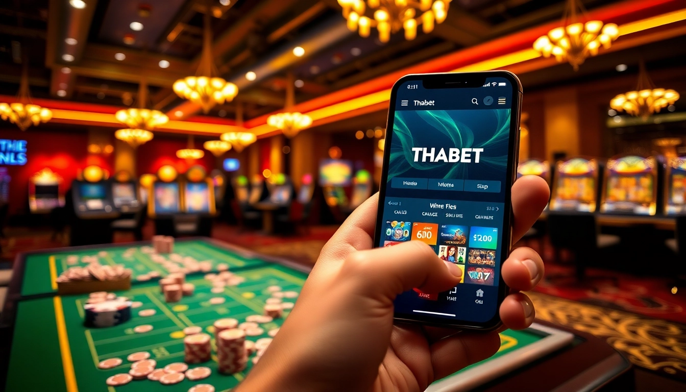 Experience thrilling gameplay with the THABET app featuring vibrant casino visuals.