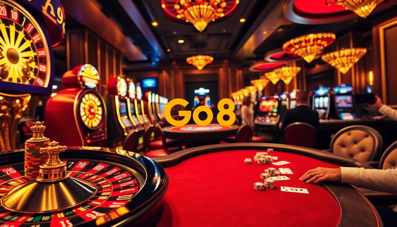 Experience the excitement of gambling at Go8's luxurious casino, featuring roulette and poker.