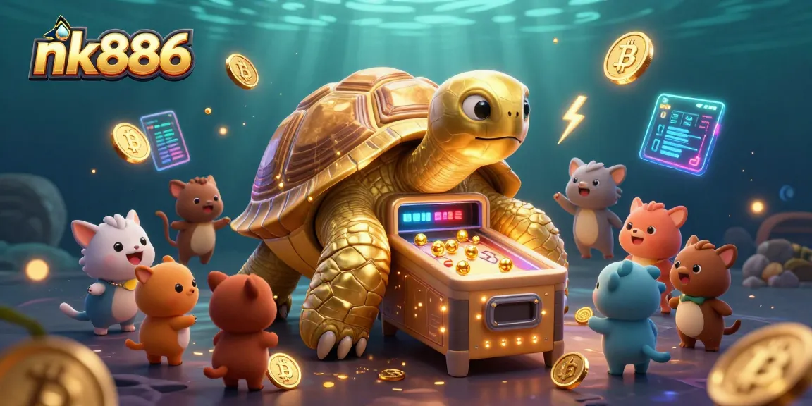 Join the excitement at nk886 with a thrilling 3D casino game featuring a colossal golden tortoise as a pinball machine.