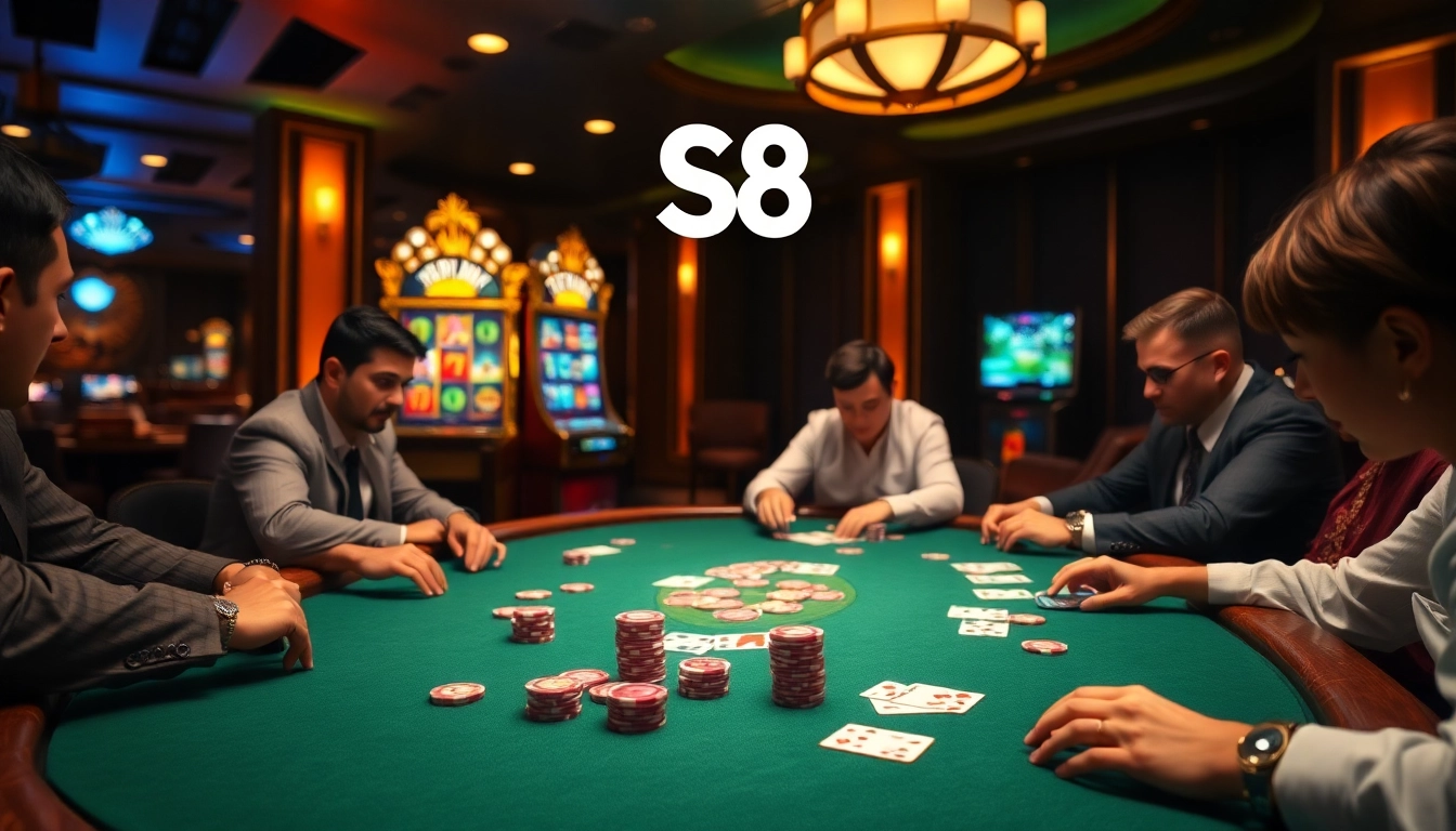 Players engaging at a professional poker table with colorful chips at https://s8vn.press/ for elite gambling experiences.