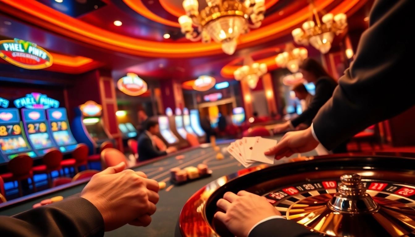 Experience thrilling action with mb66 at a luxury casino featuring poker, slots, and roulette gameplay.