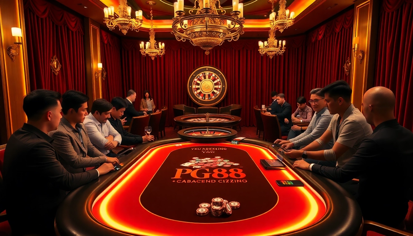 Experience the excitement of PG88 at a luxurious casino table scene.