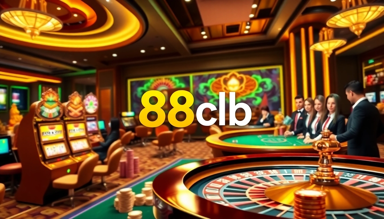 Engage with thrilling gameplay at 88clb, highlighting vibrant casino tables and dynamic betting action.
