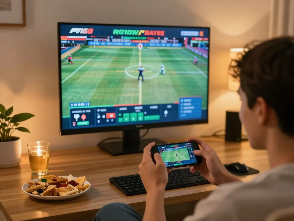 Exciting sports betting moment on F168 platform, featuring a user actively placing bets on smartphone while enjoying live game.