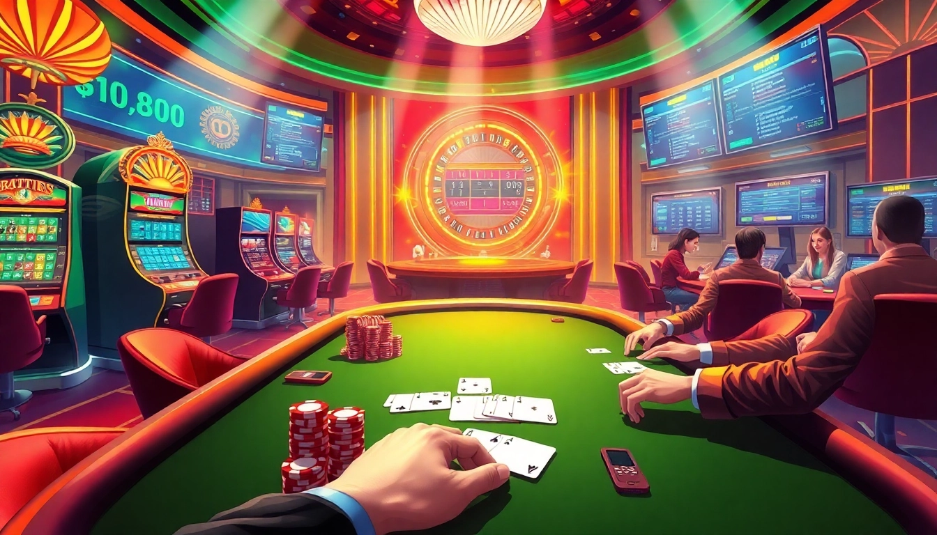 Experience the excitement of casino gaming at Trang chủ win88 with vibrant slot machines and poker action.