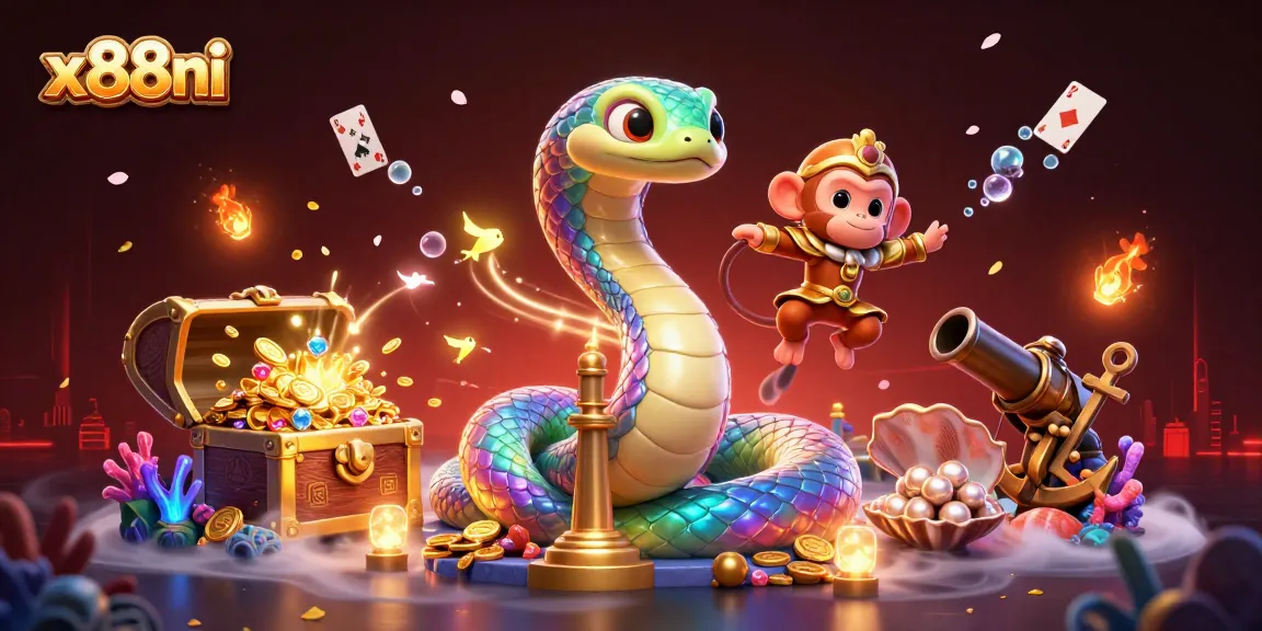 Engage with exciting gameplay at x88ni, featuring vibrant 3D treasures and animated characters.