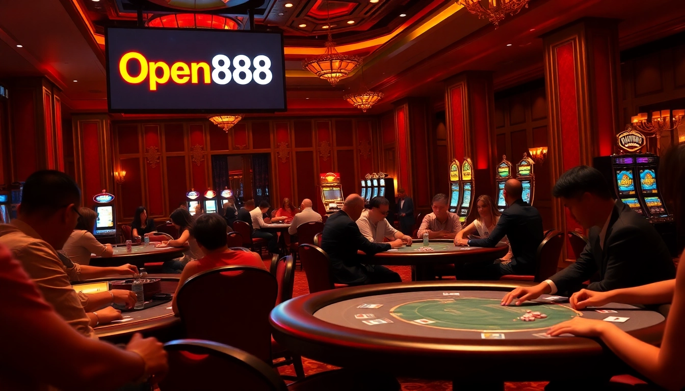 Experience excitement and winning strategies at open888 in this luxurious casino scene.