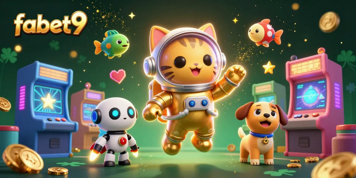 Experience fabet9 adventures as a space cat and robot dog scatter coins and jackpots!