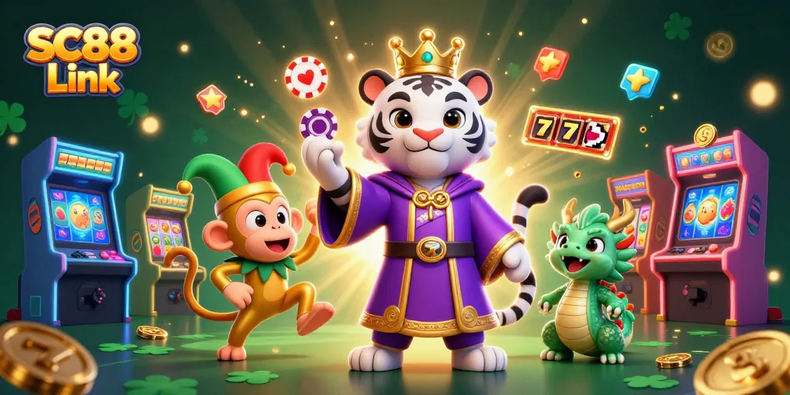 Experience thrilling gameplay with SC88 Link featuring vibrant 3D characters in a dynamic casino scene.