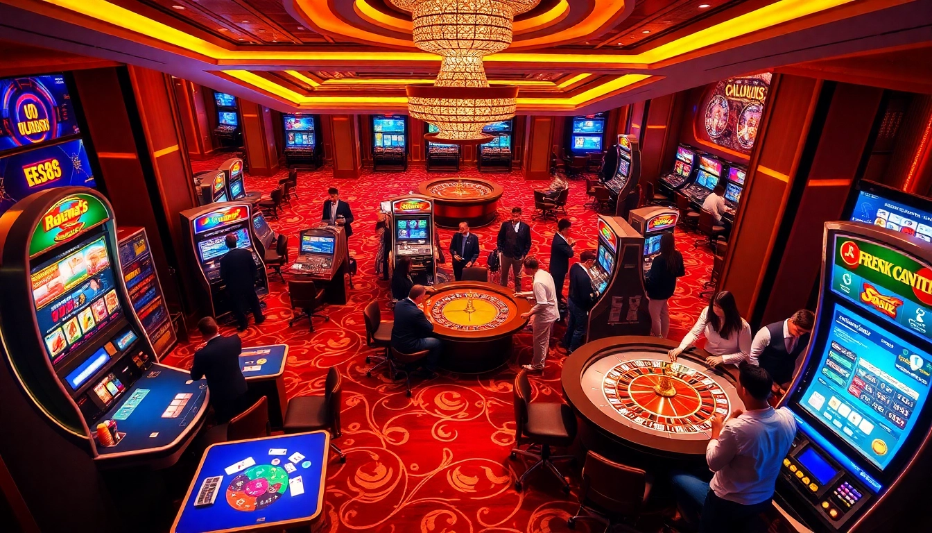 Players enjoying a vibrant casino experience at EE88, highlighting dynamic betting actions and colorful games.
