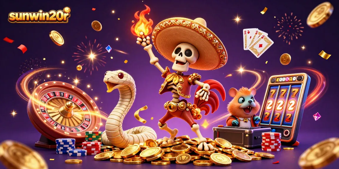 Experience the excitement of sunwin20r as a skeleton mariachi rooster celebrates on golden coins!