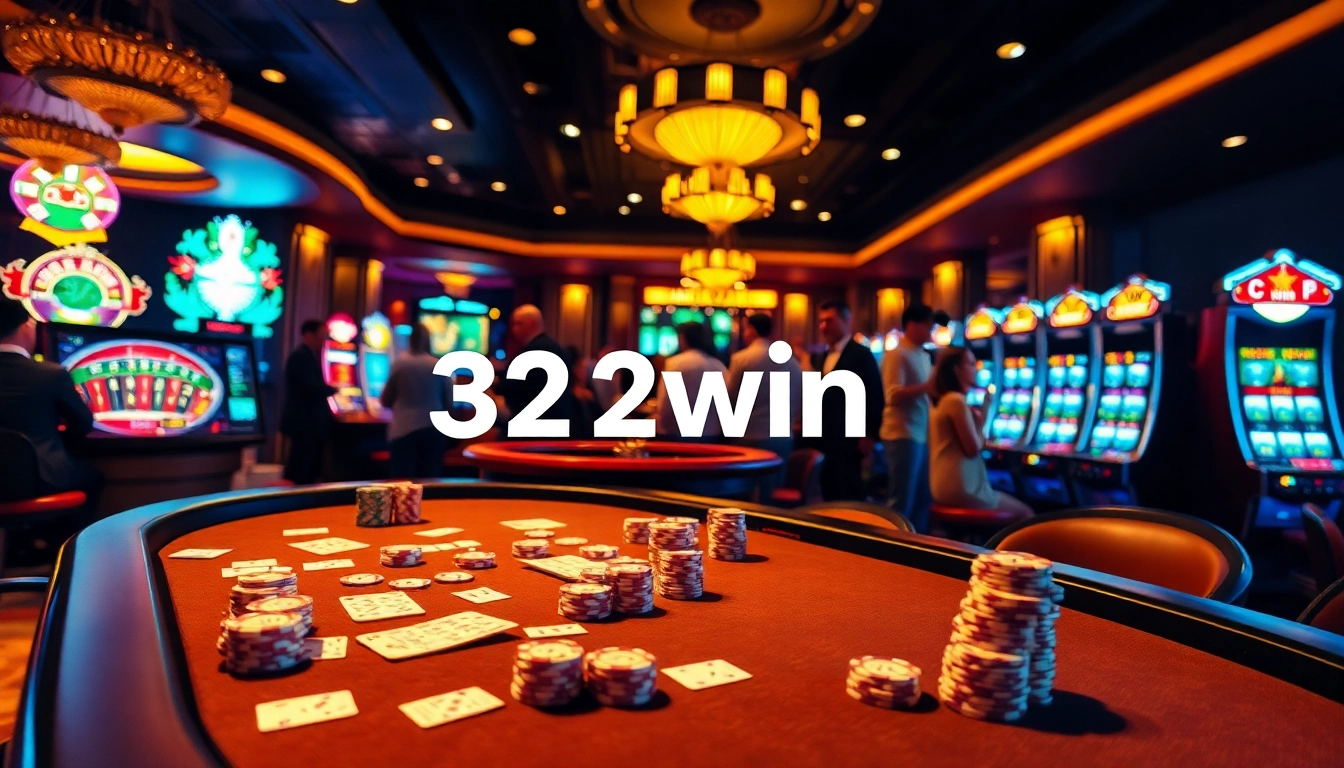 Players enjoying a thrilling game of poker at 32win casino, surrounded by luxury and excitement.