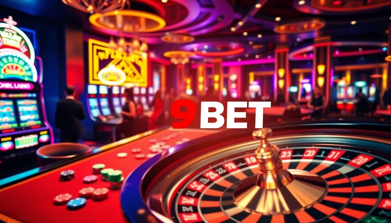 Experience excitement at V9BET with vibrant gaming tables and thrilling slot machines.