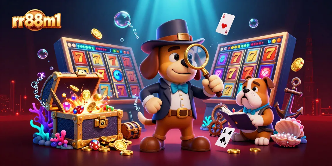 Engage in thrilling gameplay at rr88m1 with detectives tracking clues in a vibrant casino scene.