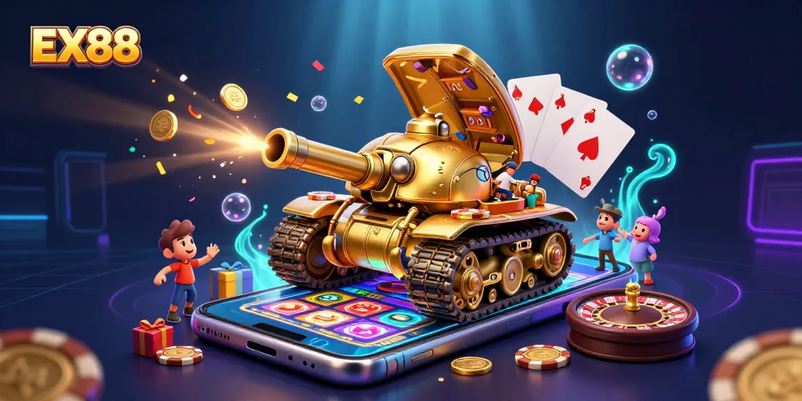 Experience thrilling gameplay with EX88 in this vibrant, detailed casino scene teeming with action.