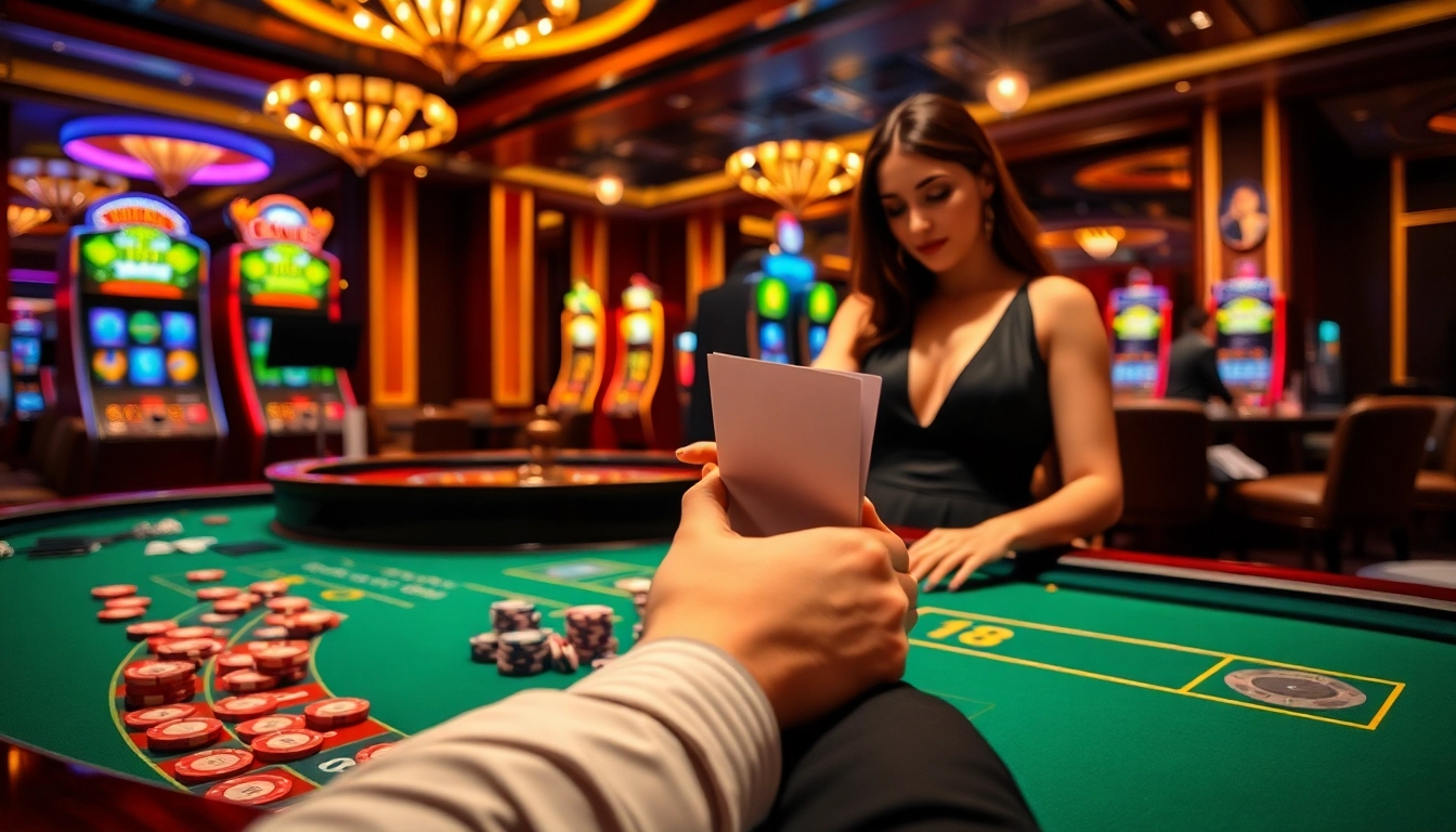 Experience the thrill of betting at open88 casino with vibrant tables and luxurious ambiance.