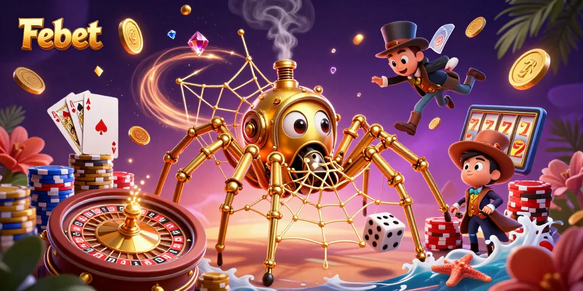 Engage with Febet's dynamic gaming possibilities in this vibrant, detailed illustration.