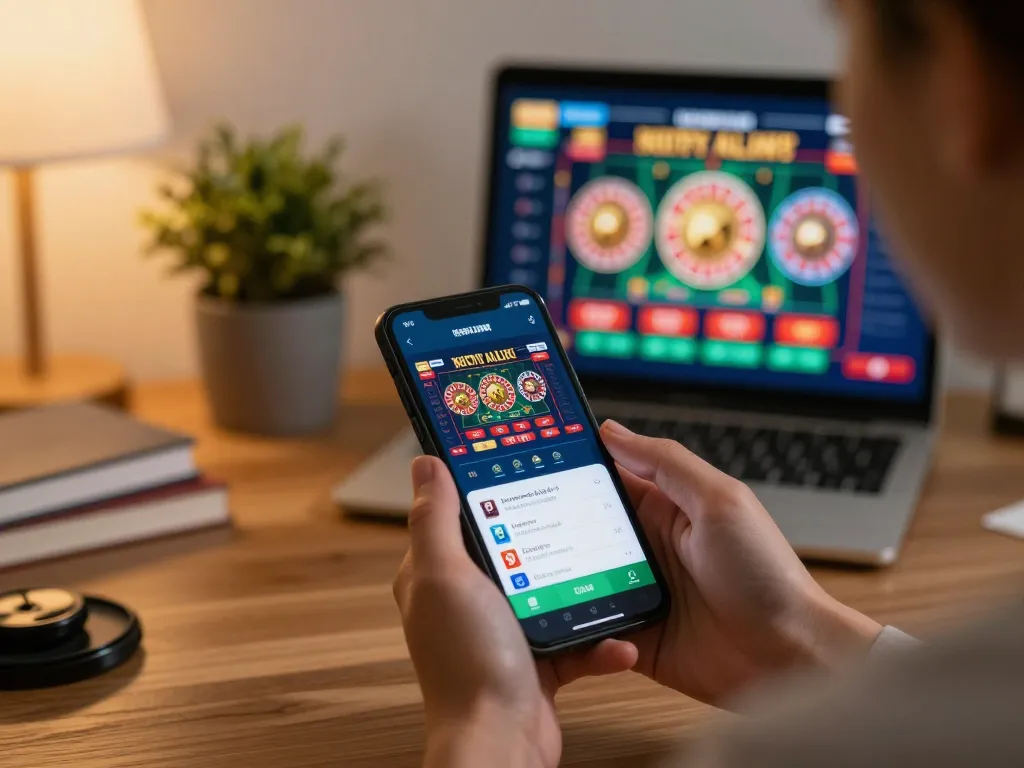 Player enjoying engaging games at 789win app in cozy home setting