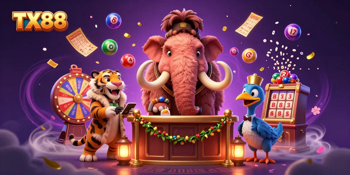 Immerse in the excitement with TX88's vibrant casino scene featuring colorful lottery action!