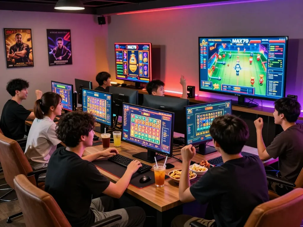 Engaged players at https://max79.guru/ celebrating wins in an exciting online gaming environment.