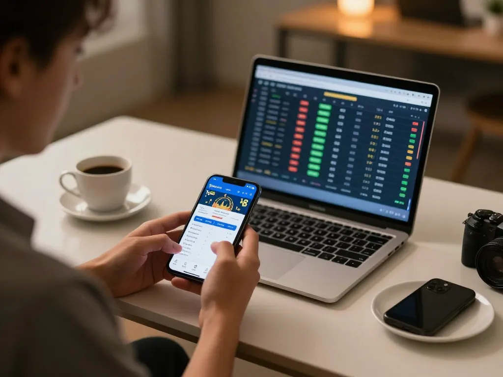 Placing bets on the Tg88 app with dynamic sports graphics creating an engaging gambling experience.