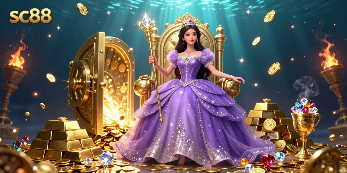 Experience unparalleled excitement at sc88 with a dazzling casino scene featuring golden treasures.