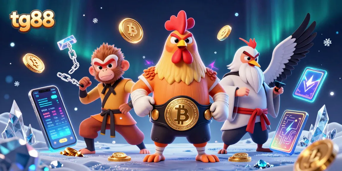 Unleash thrilling bets with tg88 and a fierce rooster in an energetic casino setting.