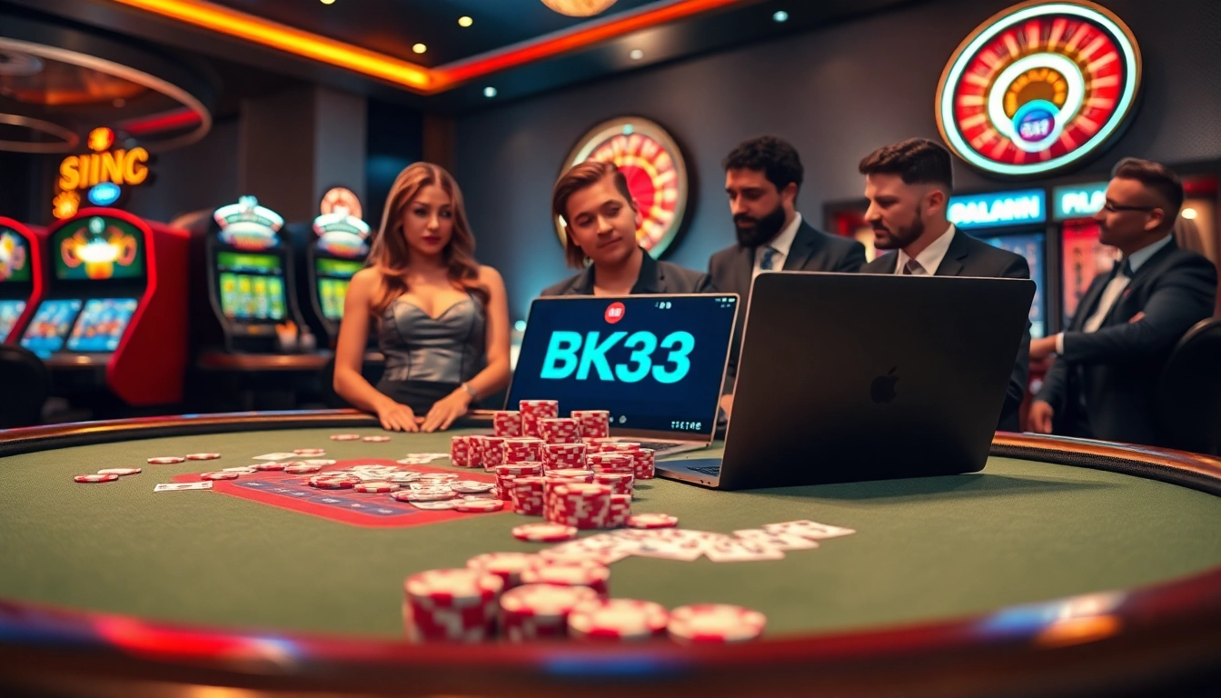 Experience thrilling BK33 gameplay at an engaging casino scene with professional players and high-quality games.