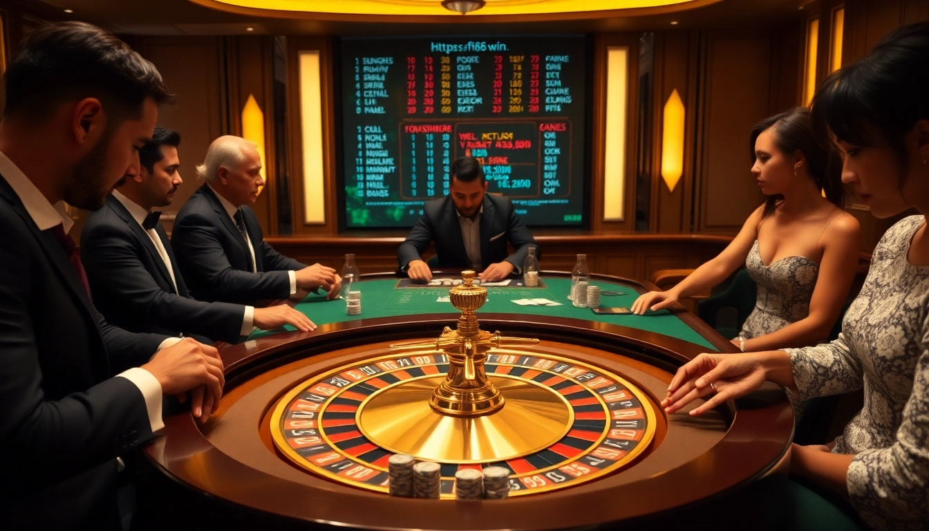 Players engaging in an intense game at the casino table featuring https://f168.win/ with luxurious ambiance.