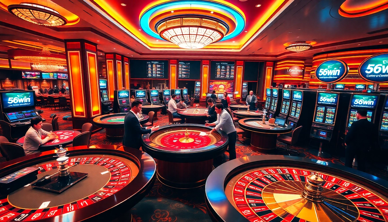 Play exciting casino games at 56win with vibrant tables and luxurious environments.