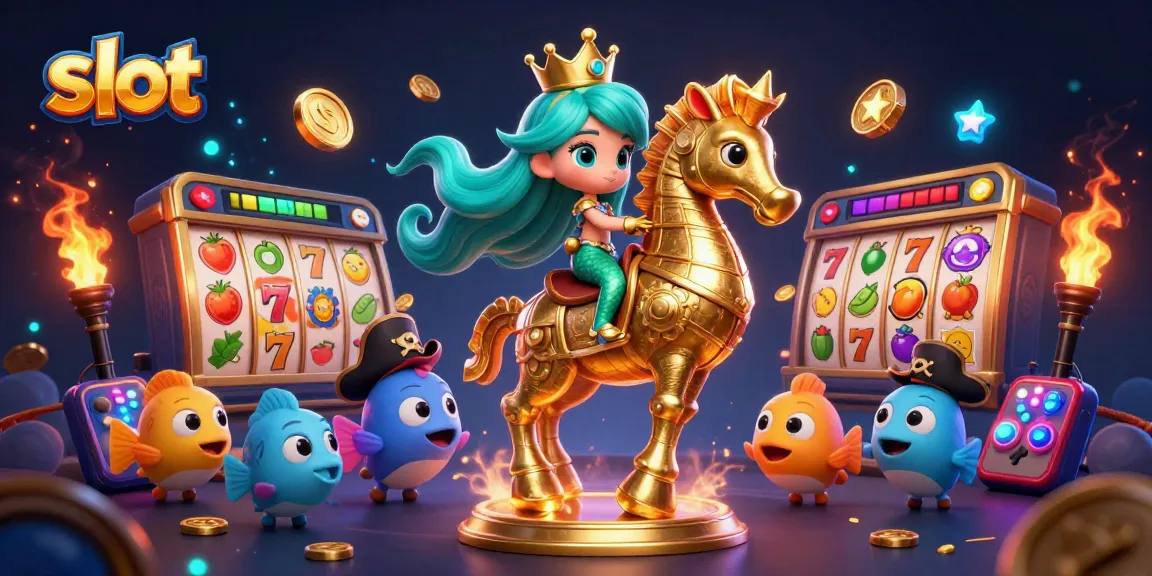 Spin the reels for exciting slot action in this vibrant 3D mermaid scene.