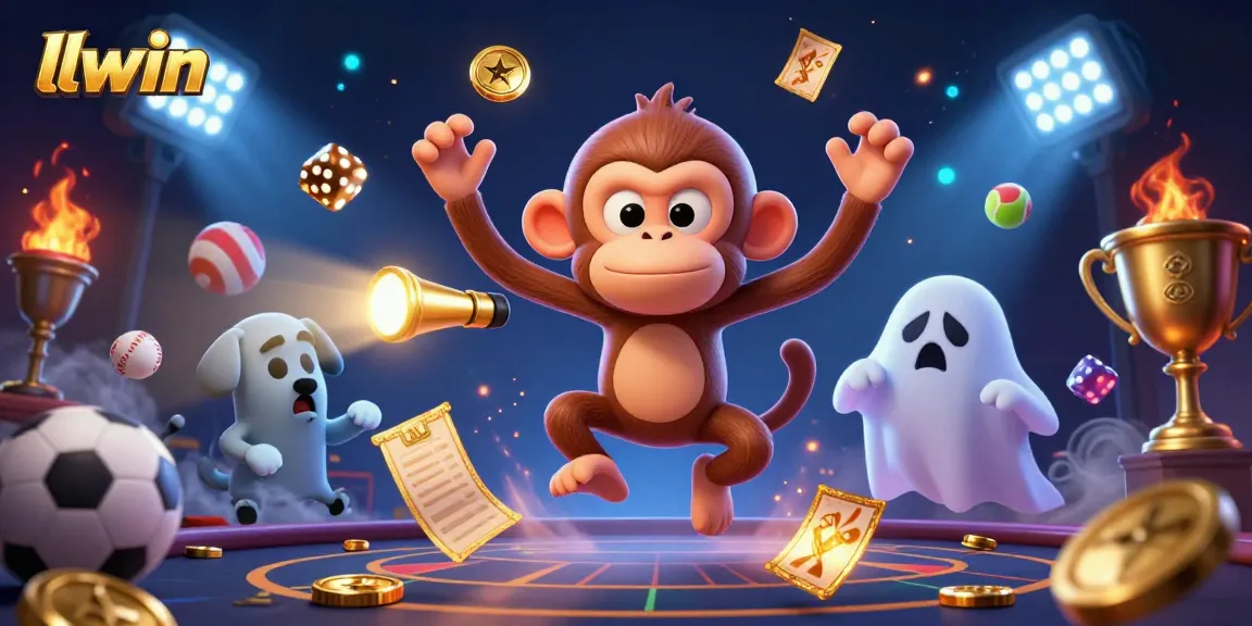 Experience the thrill of llwin's haunted casino with a mischievous monkey and ghost-hunter puppy.