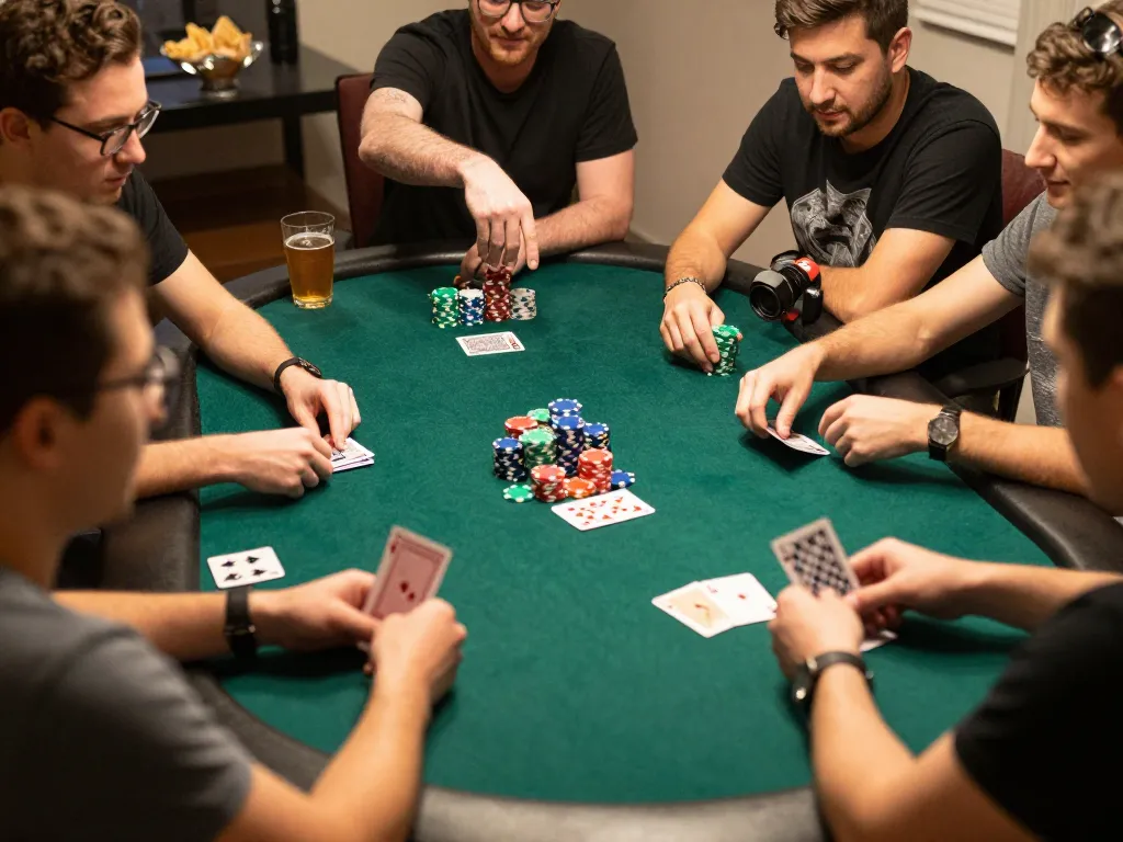Friends enjoying a lively poker game at home, showcasing the excitement and strategy involved at ww88 gaming