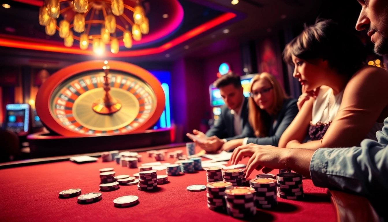 Engage with thrilling games at https://go99t.uk.com/, including poker and roulette in a vibrant casino scene.