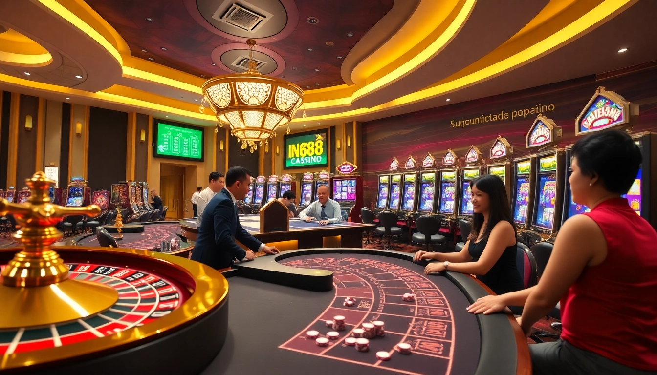 Experience the thrill of gaming at NK88 with vibrant casino visuals and excitement.