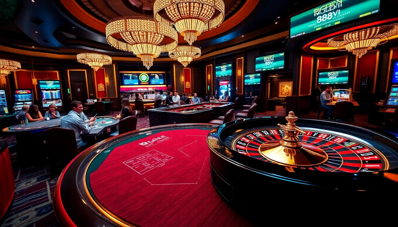 Players enjoying an exciting poker match at the 888VI casino.