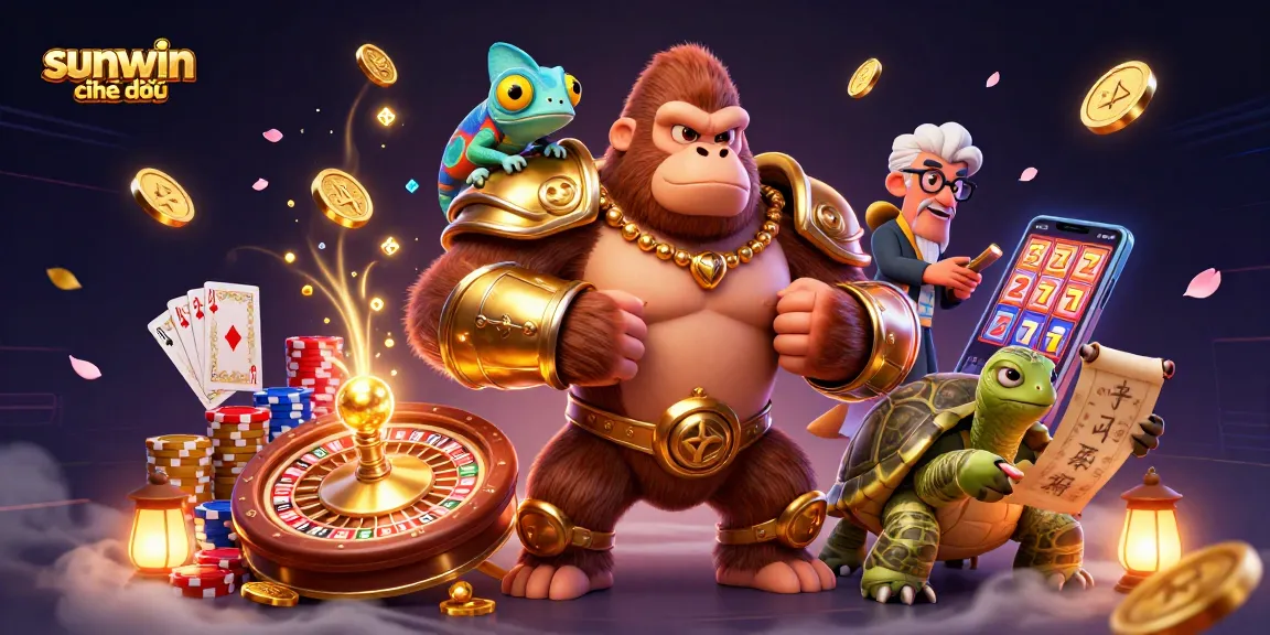 Experience thrilling action at sunwin chính thức with an exciting 3D casino illustration of dynamic game elements.