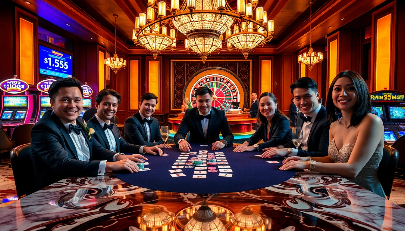 Các người chơi poker cược lớn đang tận hưởng bầu không khí hồi hộp tại casino BL555.