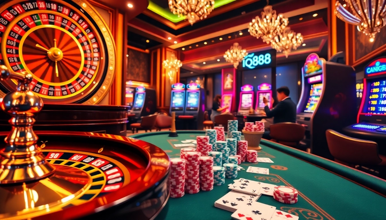 Experience thrilling gameplay at iq88 with vibrant casino tables and exciting slot machines.