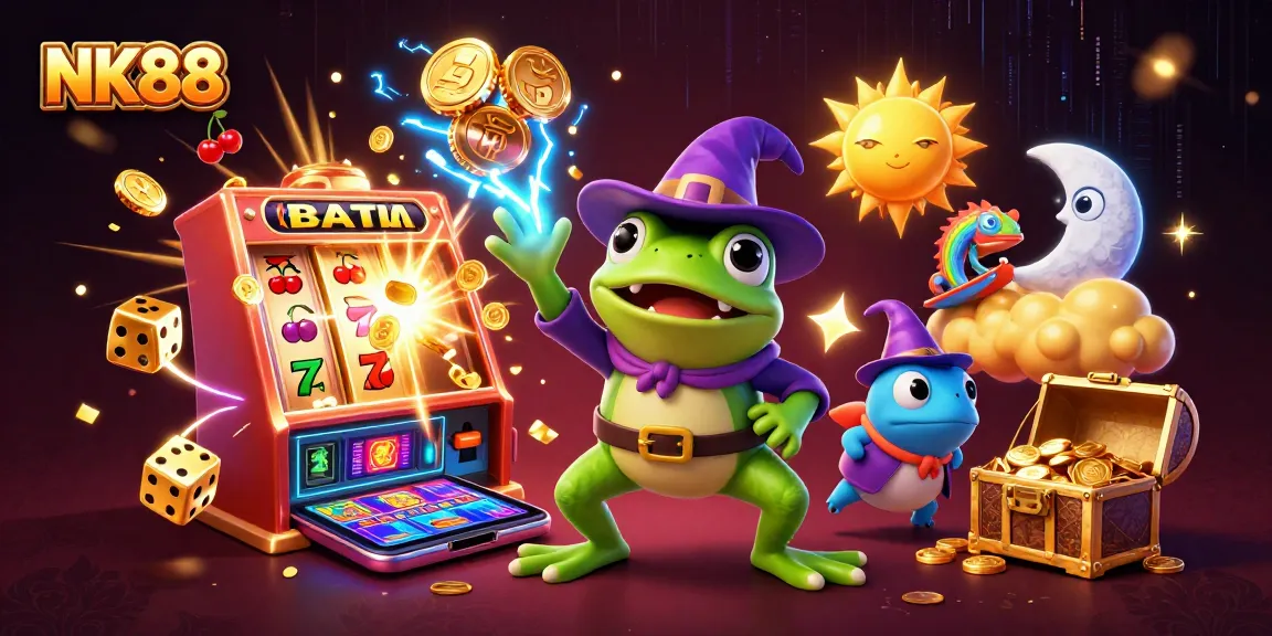 Experience the thrill of NK88 with a vibrant storm of golden coins and exciting game elements.