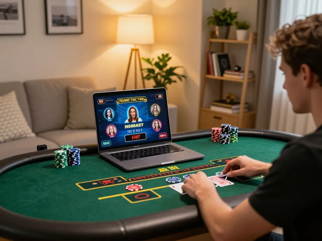 Players enjoying live dealer games at NK88 online casino, showcasing excitement and interaction.