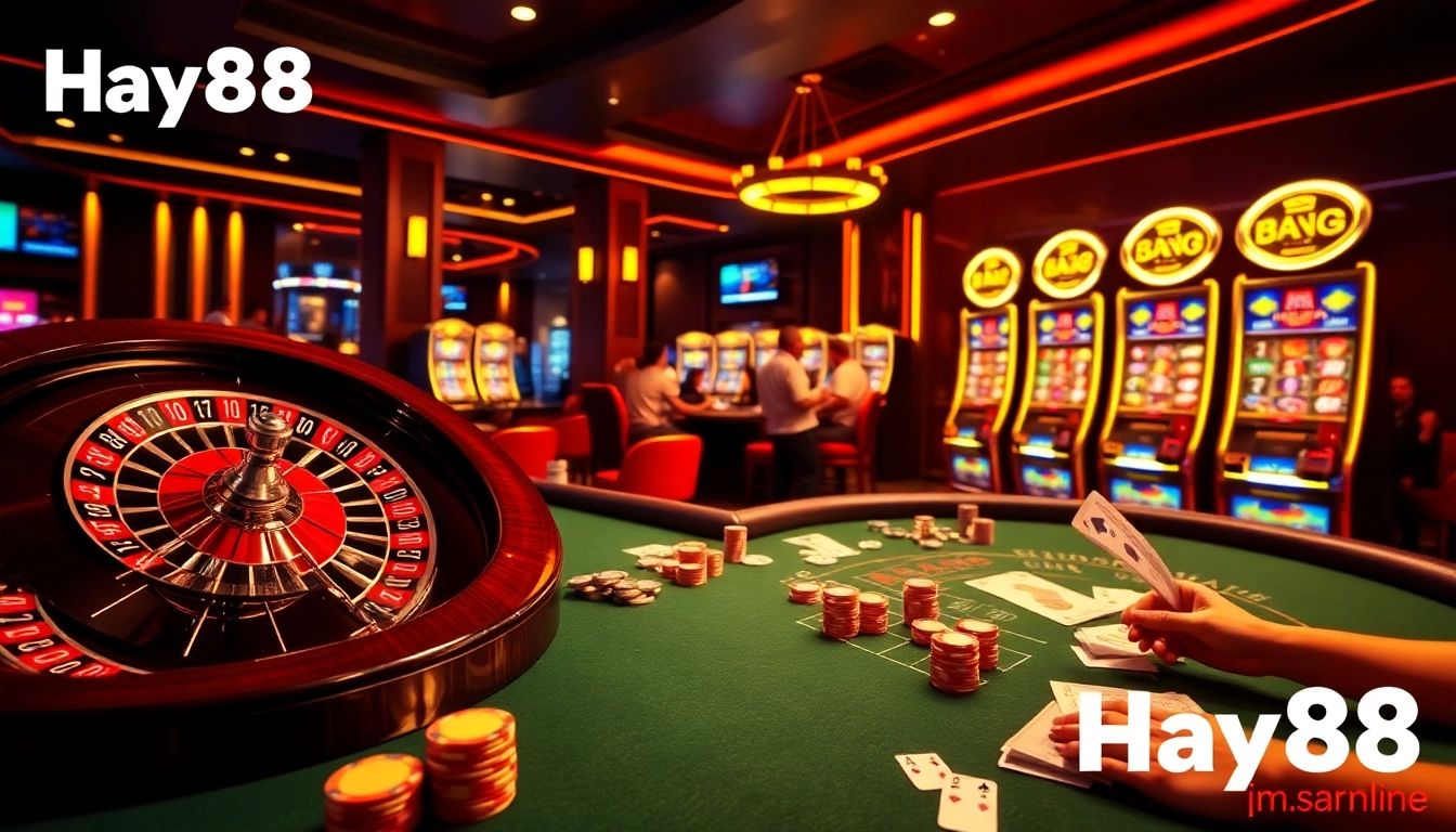 Experience thrilling gameplay at Hay88 with vibrant casino elements and high-stakes excitement.