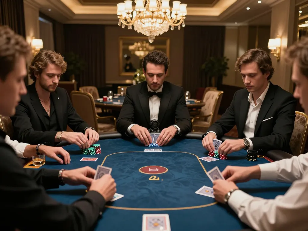 Players engaged in high-stakes poker game at an upscale venue emphasizing SC88 gameplay strategies.