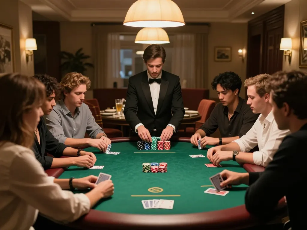Engaged players strategizing in a high-stakes poker game at Onbet.