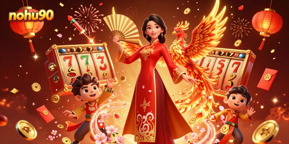 Nohu90 invites players to experience thrilling jackpots in a vivid casino illustration.