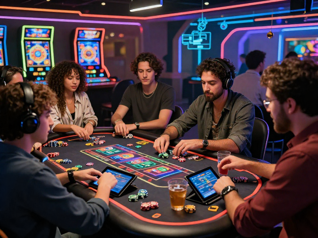 Engaged players in a crypto casino enjoying digital games and excitement